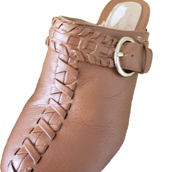 Charles Tan Leather Albert Platform Clogs sz 8.5 - Picture 7 of 8